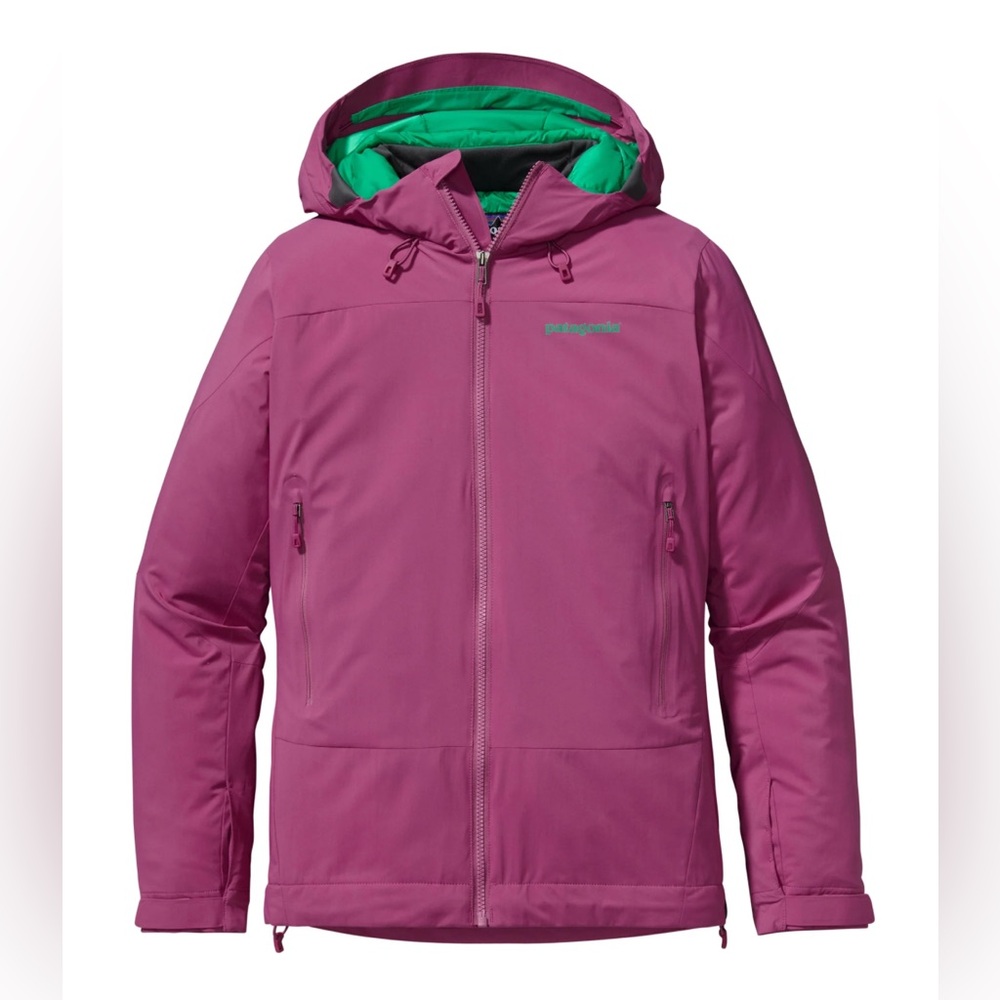 Patagonia Winter Sun Hoody Jacket Coat Puffer Pink Fuchsia Green Lining - S
